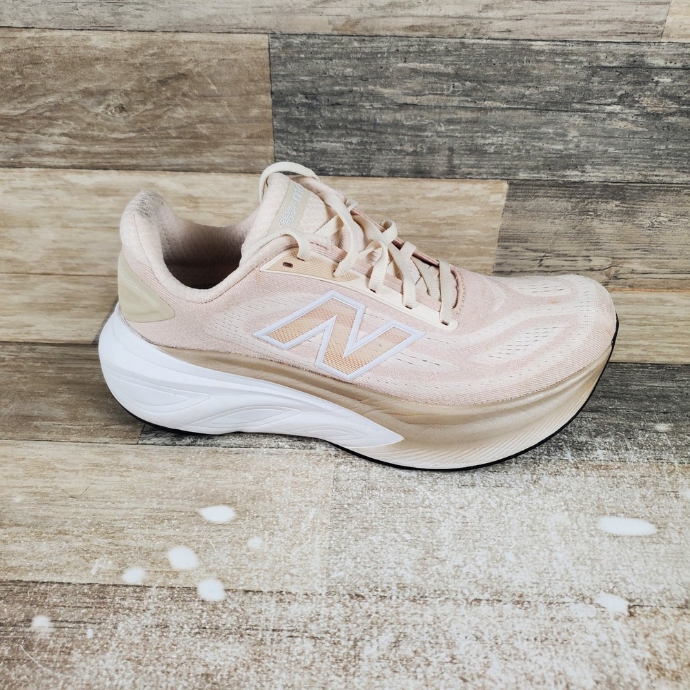 New Balance Fresh Foam X More V6 Women Shoe Sz 8.5 B Beige Lace Up Sneaker